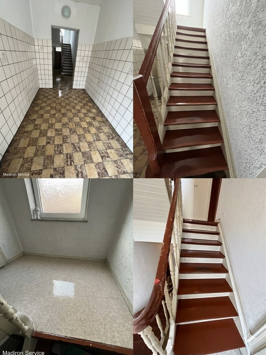 Treppenhaus nach der wöchentlichen Reinigung, Ansicht 2