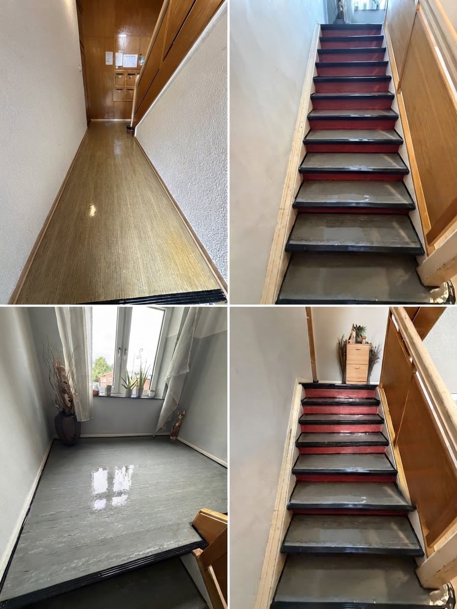 Treppenhaus nach der wöchentlichen Reinigung, Ansicht 6