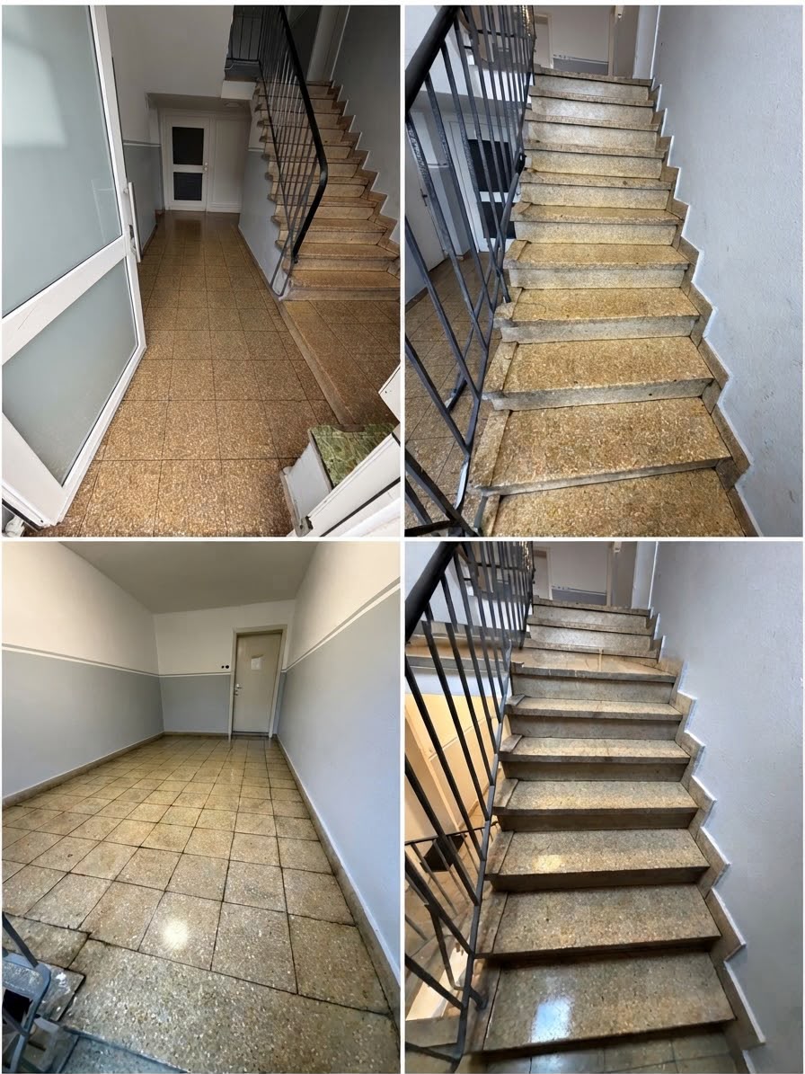 Treppenhaus nach der wöchentlichen Reinigung, Ansicht 7